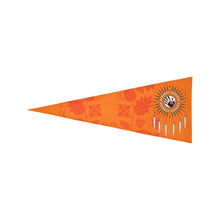 Load image into Gallery viewer, Floral Beadwork Real Orange Feather Directions Trigonal Garden Flag 30&quot;x12&quot; Trigonal Garden Flag 30&quot;x12&quot; e-joyer 
