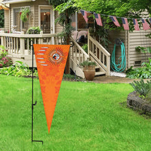 Load image into Gallery viewer, Floral Beadwork Real Orange Feather Directions Trigonal Garden Flag 30&quot;x12&quot; Trigonal Garden Flag 30&quot;x12&quot; e-joyer 
