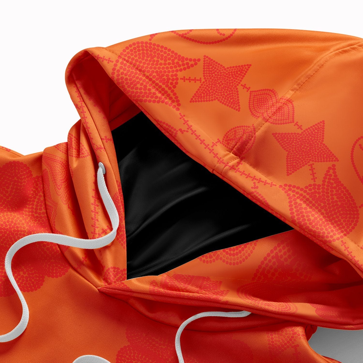 Floral Beadwork Real Orange Hoodie with Face Cover Hoodie with Face Cover Herman 
