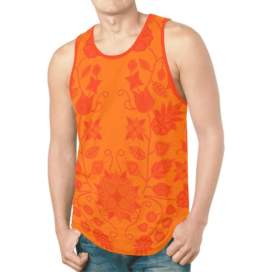 Floral Beadwork Real Orange New All Over Print Tank Top for Men (Model T46) New All Over Print Tank Top for Men (T46) e-joyer 