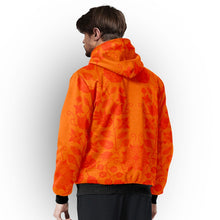 Load image into Gallery viewer, Floral Beadwork Real Orange Orange Sherpa Hoodie hoodie Herman 
