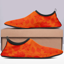 Load image into Gallery viewer, Floral Beadwork Real Orange Sockamoccs Slip On Shoes Herman 
