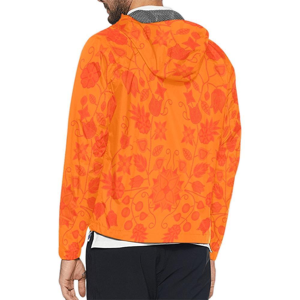 Floral Beadwork Real Orange Windbreaker – Men's Jacket by 49 Dzine