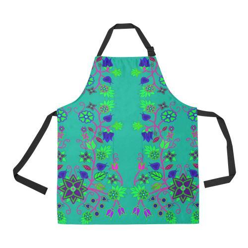 Floral Beadwork Seven Clans Deep Lake All Over Print Apron All Over Print Apron e-joyer 
