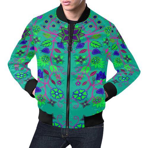 Floral Beadwork Seven Clans Deep Lake All Over Print Bomber Jacket for Men/Large Size (Model H19) All Over Print Bomber Jacket for Men/Large (H19) e-joyer 
