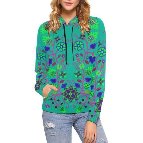 Floral Beadwork Seven Clans Deep Lake All Over Print Hoodie for Women (USA Size) (Model H13) All Over Print Hoodie for Women (H13) e-joyer 
