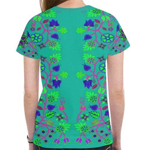 Floral Beadwork Seven Clans Deep Lake New All Over Print T-shirt for Women (Model T45) New All Over Print T-shirt for Women (T45) e-joyer 
