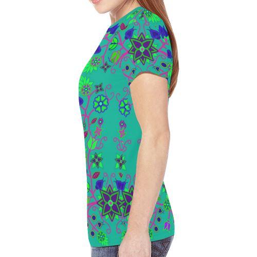 Floral Beadwork Seven Clans Deep Lake New All Over Print T-shirt for Women (Model T45) New All Over Print T-shirt for Women (T45) e-joyer 