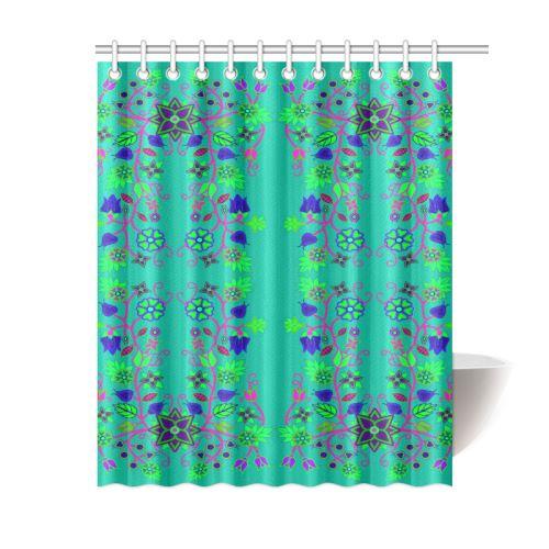 Floral Beadwork Seven Clans Deep Lake Shower Curtain 60