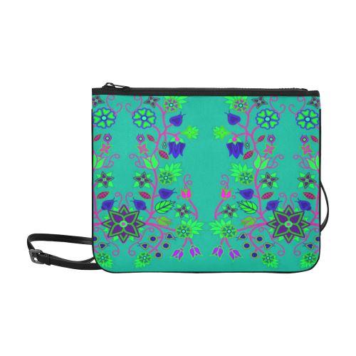 Floral Beadwork Seven Clans Deep Lake Slim Clutch Bag (Model 1668) Slim Clutch Bags (1668) e-joyer 