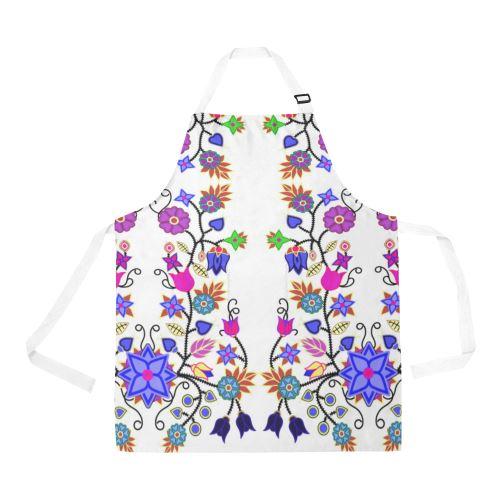 Floral Beadwork Seven Clans White All Over Print Apron All Over Print Apron e-joyer 