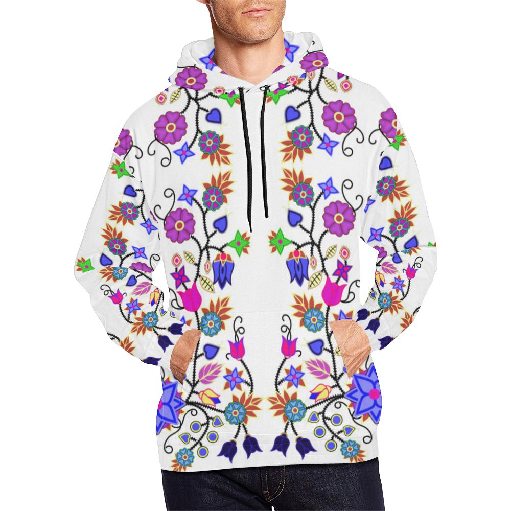 Floral Beadwork Seven Clans White All Over Print Hoodie for Men (USA Size) (Model H13) All Over Print Hoodie for Men (H13) e-joyer 