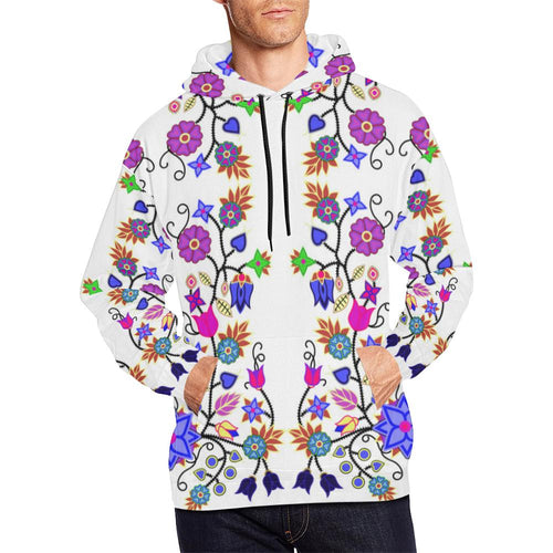 Floral Beadwork Seven Clans White All Over Print Hoodie for Men (USA Size) (Model H13) All Over Print Hoodie for Men (H13) e-joyer 