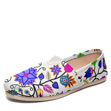 Load image into Gallery viewer, Floral Beadwork Seven Clans White Casual Unisex Slip On Shoe Herman 
