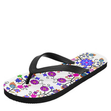 Load image into Gallery viewer, Floral Beadwork Seven Clans White Flip Flops 49 Dzine 
