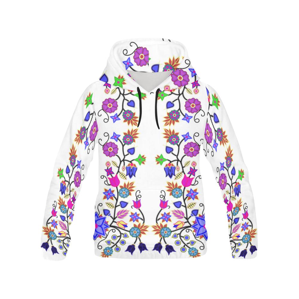 Floral Beadwork Seven Clans White Hoodie for Men by 49 Dzine