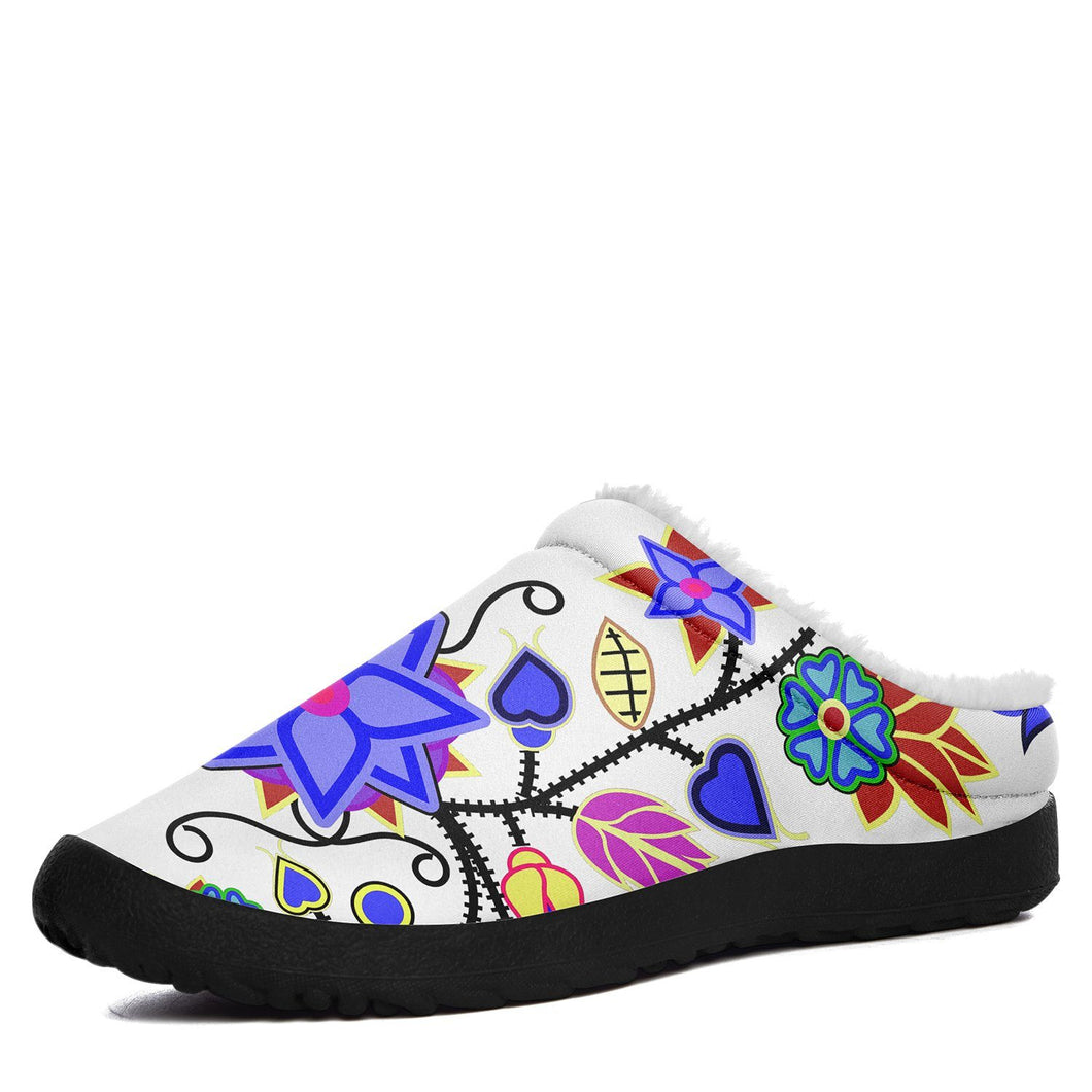 Floral Beadwork Seven Clans White Ikinnii Indoor Slipper 49 Dzine 