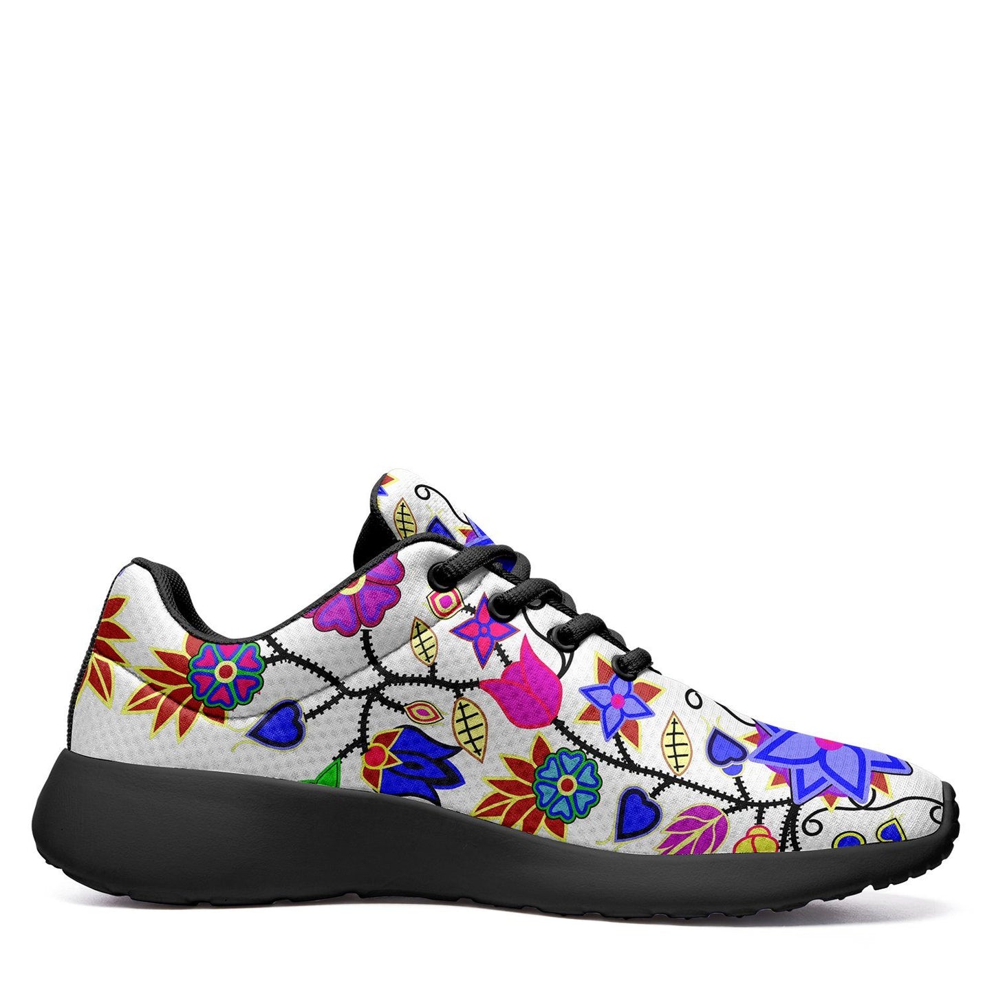 Floral Beadwork Seven Clans White Ikkaayi Sport Sneakers 49 Dzine 
