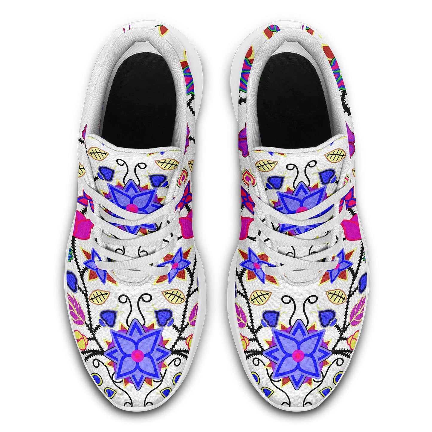 Floral Beadwork Seven Clans White Ikkaayi Sport Sneakers 49 Dzine 