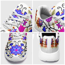 Load image into Gallery viewer, Floral Beadwork Seven Clans White Ikkaayi Sport Sneakers 49 Dzine 
