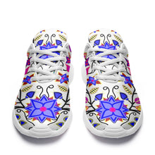 Load image into Gallery viewer, Floral Beadwork Seven Clans White Ikkaayi Sport Sneakers 49 Dzine 
