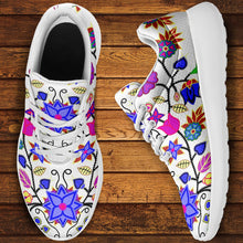 Load image into Gallery viewer, Floral Beadwork Seven Clans White Ikkaayi Sport Sneakers 49 Dzine 
