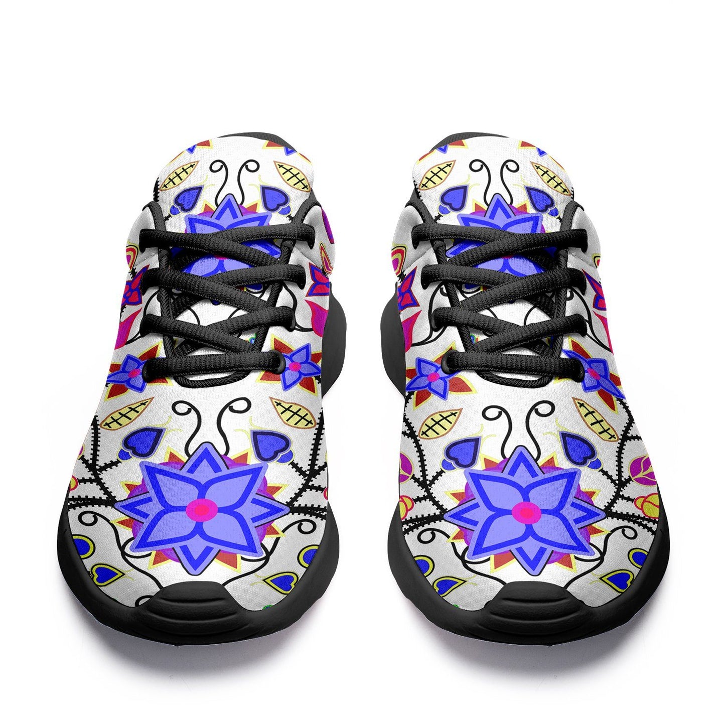 Floral Beadwork Seven Clans White Ikkaayi Sport Sneakers 49 Dzine 