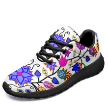 Load image into Gallery viewer, Floral Beadwork Seven Clans White Ikkaayi Sport Sneakers 49 Dzine US Women 4.5 / US Youth 3.5 / EUR 35 Black Sole 
