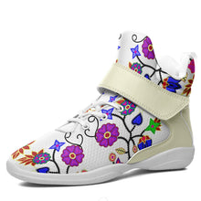 Load image into Gallery viewer, Floral Beadwork Seven Clans White Ipottaa Basketball / Sport High Top Shoes - White Sole 49 Dzine US Men 7 / EUR 40 White Sole with Cream Strap 
