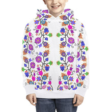 Load image into Gallery viewer, Floral Beadwork Seven Clans White Kids&#39; All Over Print Hoodie (Model H38) Kids&#39; AOP Hoodie (H38) e-joyer 
