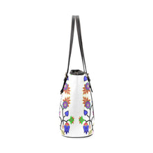 Load image into Gallery viewer, Floral Beadwork Seven Clans White Leather Tote Bag/Large (Model 1640) Leather Tote Bag (1640) e-joyer 
