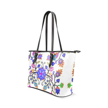 Load image into Gallery viewer, Floral Beadwork Seven Clans White Leather Tote Bag/Large (Model 1640) Leather Tote Bag (1640) e-joyer 
