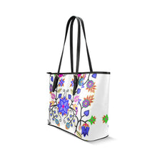 Load image into Gallery viewer, Floral Beadwork Seven Clans White Leather Tote Bag/Large (Model 1640) Leather Tote Bag (1640) e-joyer 
