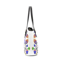 Load image into Gallery viewer, Floral Beadwork Seven Clans White Leather Tote Bag/Large (Model 1640) Leather Tote Bag (1640) e-joyer 
