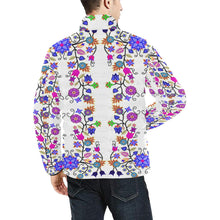 Load image into Gallery viewer, Floral Beadwork Seven Clans White Men&#39;s Stand Collar Padded Jacket (Model H41) Men&#39;s Stand Collar Padded Jacket (H41) e-joyer 
