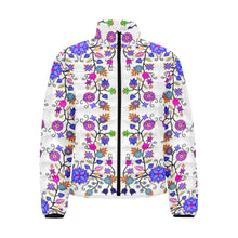 Load image into Gallery viewer, Floral Beadwork Seven Clans White Men&#39;s Stand Collar Padded Jacket (Model H41) Men&#39;s Stand Collar Padded Jacket (H41) e-joyer 
