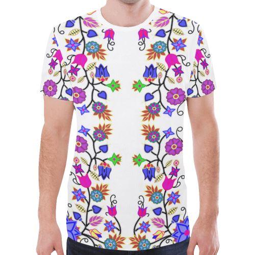 Floral Beadwork Seven Clans White New All Over Print T-shirt for Men (Model T45) New All Over Print T-shirt for Men (T45) e-joyer 