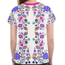 Load image into Gallery viewer, Floral Beadwork Seven Clans White New All Over Print T-shirt for Women (Model T45) New All Over Print T-shirt for Women (T45) e-joyer 
