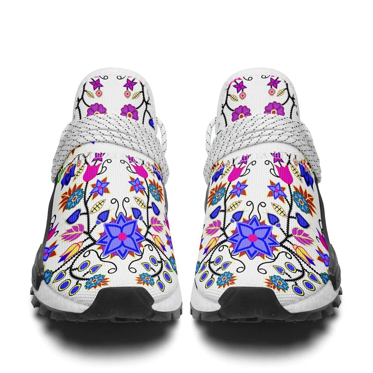 Floral Beadwork Seven Clans White Okaki Sneakers Shoes 49 Dzine 