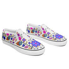 Load image into Gallery viewer, Floral Beadwork Seven Clans White Otoyimm Canvas Slip On Shoes 49 Dzine 
