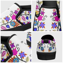 Load image into Gallery viewer, Floral Beadwork Seven Clans White Otoyimm Canvas Slip On Shoes 49 Dzine 
