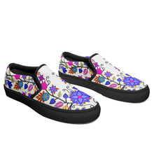 Load image into Gallery viewer, Floral Beadwork Seven Clans White Otoyimm Canvas Slip On Shoes 49 Dzine 
