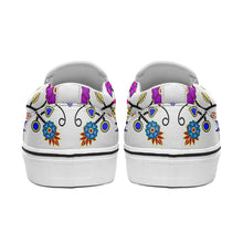 Load image into Gallery viewer, Floral Beadwork Seven Clans White Otoyimm Canvas Slip On Shoes 49 Dzine 
