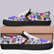 Load image into Gallery viewer, Floral Beadwork Seven Clans White Otoyimm Canvas Slip On Shoes 49 Dzine 
