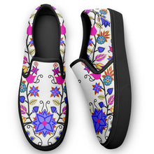 Load image into Gallery viewer, Floral Beadwork Seven Clans White Otoyimm Canvas Slip On Shoes 49 Dzine 
