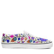 Load image into Gallery viewer, Floral Beadwork Seven Clans White Otoyimm Canvas Slip On Shoes 49 Dzine 
