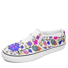 Load image into Gallery viewer, Floral Beadwork Seven Clans White Otoyimm Canvas Slip On Shoes 49 Dzine 
