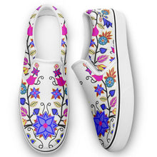 Load image into Gallery viewer, Floral Beadwork Seven Clans White Otoyimm Canvas Slip On Shoes 49 Dzine 
