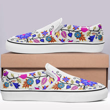 Load image into Gallery viewer, Floral Beadwork Seven Clans White Otoyimm Canvas Slip On Shoes 49 Dzine 
