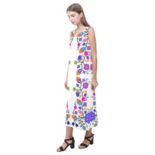 Load image into Gallery viewer, Floral Beadwork Seven Clans White Phaedra Sleeveless Open Fork Long Dress (Model D08) Phaedra Sleeveless Open Fork Long Dress (D08) e-joyer 
